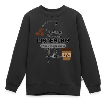 Sorry, FIKA! - Kinder Premium Organic Sweatshirt - Schwarz - Vorne - AI Model Kid Female (0cm)