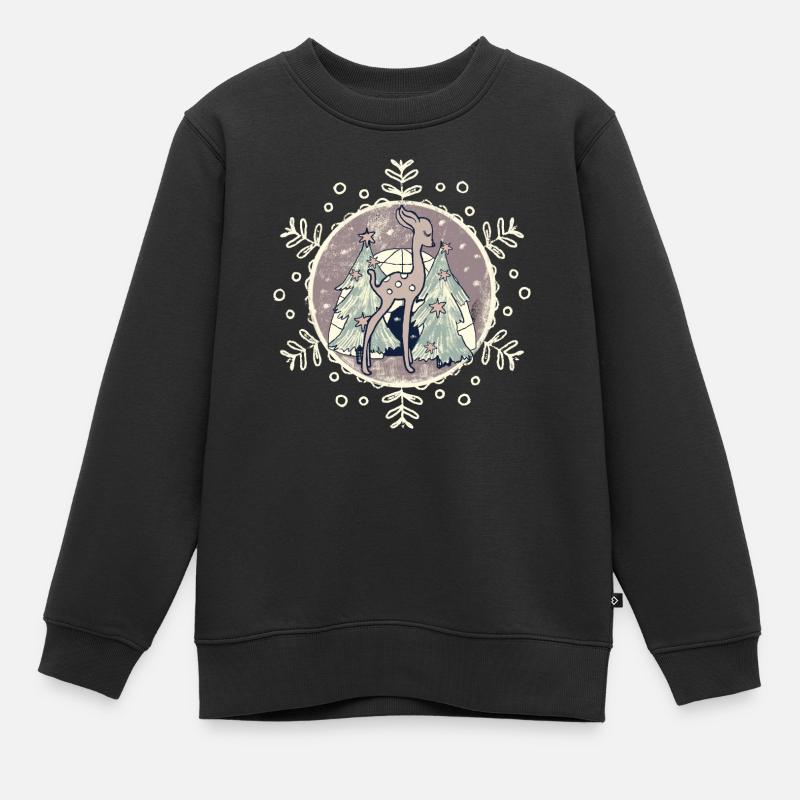 Cerf de Noël - Sweat Premium enfant bio - noir