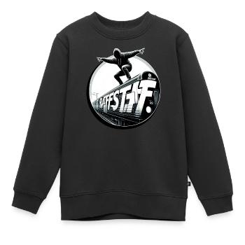 Metrosurfer Subway Surfer Sk8 Skater - raffstaff ® - Sweat Premium enfant bio - noir - Devant - AI Model Kid Female (0cm)