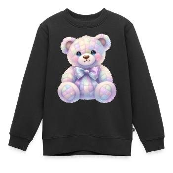 Coquette Ours Pailleté 🧸 - Sweat Premium enfant bio - noir - Devant - AI Model Kid Female (0cm)