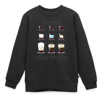 Choisissez votre amateur de café potion - Sweat Premium enfant bio - noir - Devant - AI Model Kid Female (0cm)