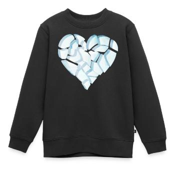 Cœur brisé de glace – Forme Cœur brisé - Sweat Premium enfant bio - noir - Devant - AI Model Kid Female (0cm)