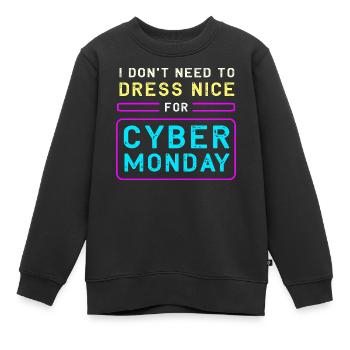Kaufrausch Cyber Monday - Kinder Premium Organic Sweatshirt - Schwarz - Vorne - AI Model Kid Female (0cm)