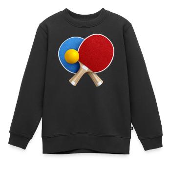 Tischtennis RotBlau Duo - Kinder Premium Organic Sweatshirt - Schwarz - Vorne - AI Model Kid Female (0cm)