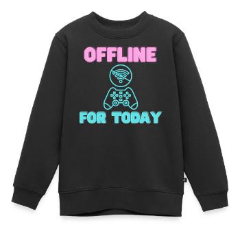 Hors ligne pour aujourd’hui Joueur Néon - Sweat Premium enfant bio - noir - Devant - AI Model Kid Female (0cm)