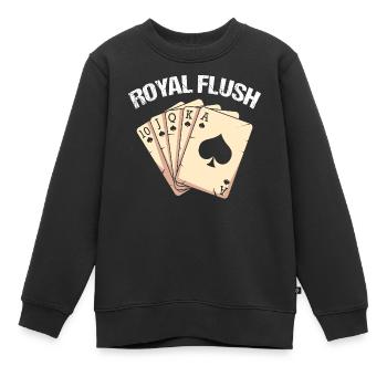 Jeu de cartes de pique - Sweat Premium enfant bio - noir - Devant - AI Model Kid Female (0cm)