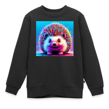 Igel - Kinder Premium Organic Sweatshirt - Schwarz - Vorne - AI Model Kid Female (0cm)