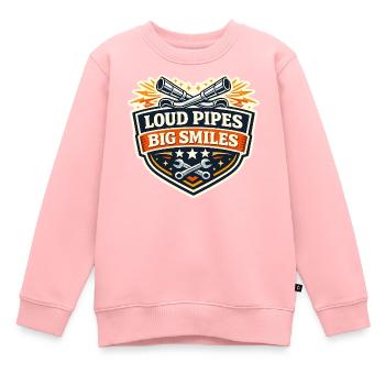 Tube bruyant Gros Sourire - Sweat Premium enfant bio - rose - Devant - AI Model Kid Female (0cm)