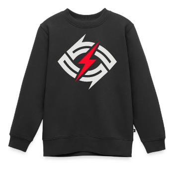 Kreisblitz Kontrast - Kinder Premium Organic Sweatshirt - Schwarz - Vorne - AI Model Kid Female (0cm)