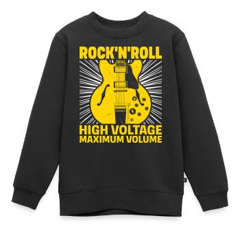 Rock'N'Roll Hochspannungsgitarre - Kinder Premium Organic Sweatshirt - Schwarz - Vorne - AI Model Kid Female (0cm)