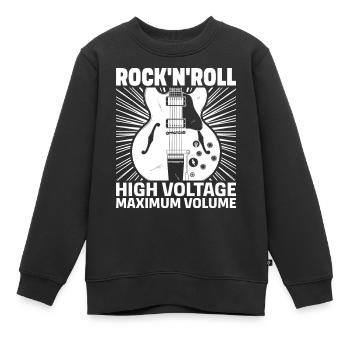 Rock'N'Roll Hochspannungsgitarre - Kinder Premium Organic Sweatshirt - Schwarz - Vorne - AI Model Kid Female (0cm)
