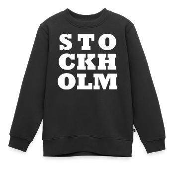 Stockholm-Logo - Kinder Premium Organic Sweatshirt - Schwarz - Vorne - AI Model Kid Female (0cm)