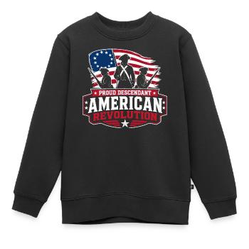 Stolzer Nachkomme der Amerikanischen Revolution - Kinder Premium Organic Sweatshirt - Schwarz - Vorne - AI Model Kid Female (0cm)