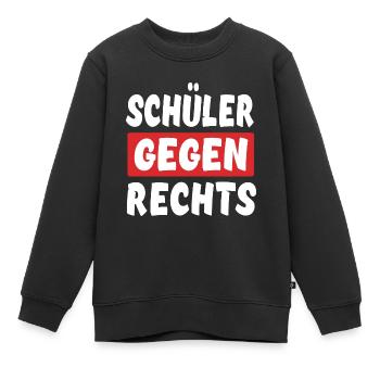 Schüler Gegen Rechts - Rechts Nein Danke - Kinder Premium Organic Sweatshirt - Schwarz - Vorne - AI Model Kid Female (0cm)