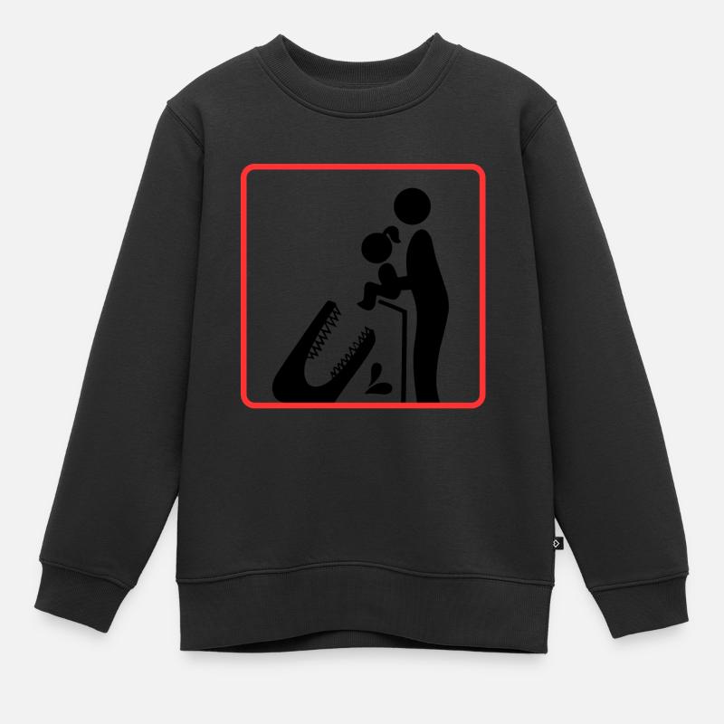 Bébé vs crocodile - Sweat Premium enfant bio - noir