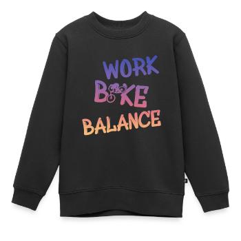 work bike balance - Kinder Premium Organic Sweatshirt - Schwarz - Vorne - AI Model Kid Female (0cm)