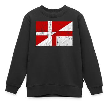 Danemark Angleterre Football drapeau drapeau Dannebrog - Sweat Premium enfant bio - noir - Devant - AI Model Kid Female (0cm)