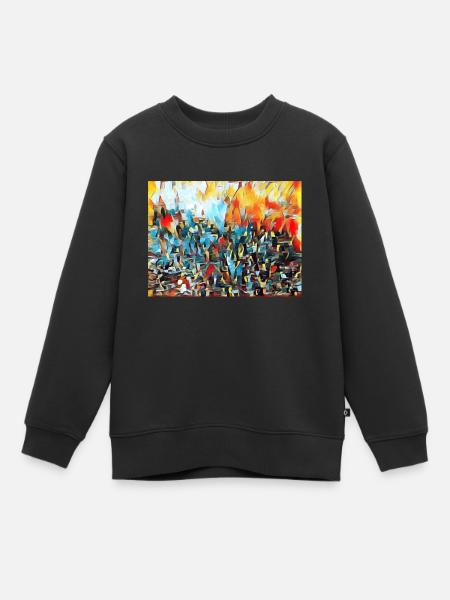 Moderne Kunst - Kinder Premium Organic Sweatshirt - Schwarz