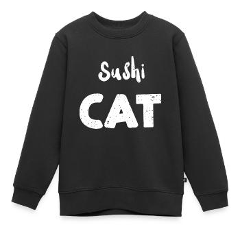 Sushi Cat - Sushi - Kinder Premium Organic Sweatshirt - Schwarz - Vorne - AI Model Kid Female (0cm)