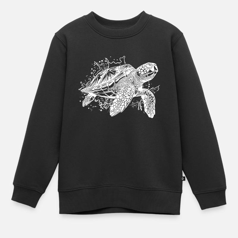 Baignade Turtle Splash pour les plongeurs - Sweat Premium enfant bio - noir