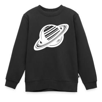 Planète aux anneaux avec système d’anneaux dans le système solaire - Sweat Premium enfant bio - noir - Devant - AI Model Kid Female (0cm)