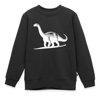 Riesiger Dino Brachiosaurus Dinosaurier - Kinder Premium Organic Sweatshirt - Schwarz - Vorne - AI Model Kid Female (0cm)