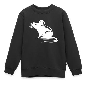 Dessin de petite souris mignonne - Sweat Premium enfant bio - noir - Devant - AI Model Kid Female (0cm)