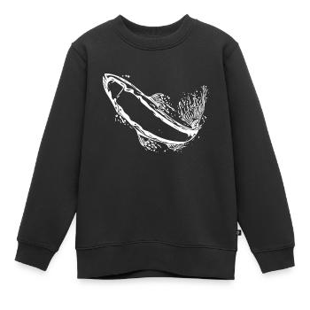 Truite vintage dans le saut - Sweat Premium enfant bio - noir - Devant - AI Model Kid Female (0cm)