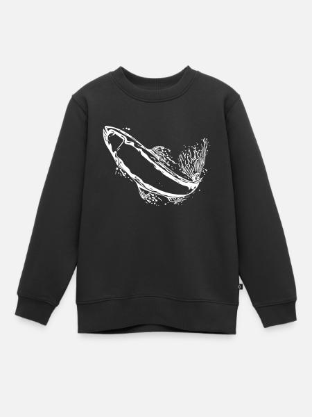 Truite vintage dans le saut - Sweat Premium enfant bio - noir