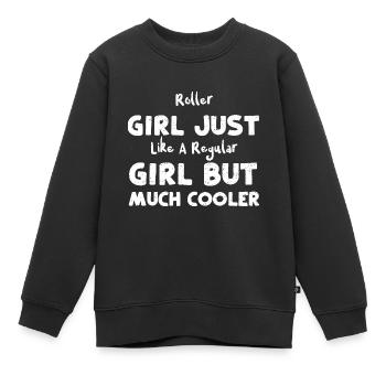 Roller Girl Just Like A Regular... - Kinder Premium Organic Sweatshirt - Schwarz - Vorne - AI Model Kid Female (0cm)