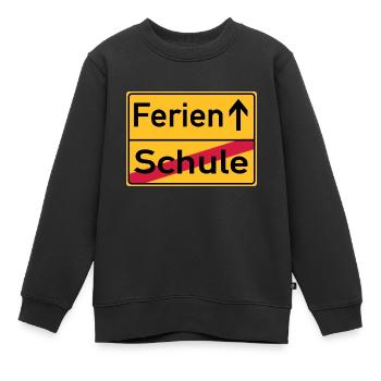 Schule - Ferien - Ortsschild - Kinder Premium Organic Sweatshirt - Schwarz - Vorne - AI Model Kid Female (0cm)