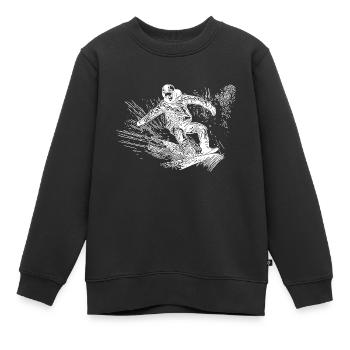 Snowboarding Ride Style Tiefschnee Snowboard Move - Kinder Premium Organic Sweatshirt - Schwarz - Vorne - AI Model Kid Female (0cm)