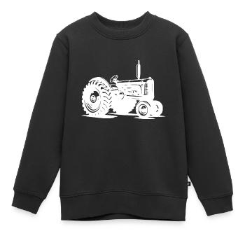 Feld Schlepper Vintage Landmaschinen Traktor - Kinder Premium Organic Sweatshirt - Schwarz - Vorne - AI Model Kid Female (0cm)
