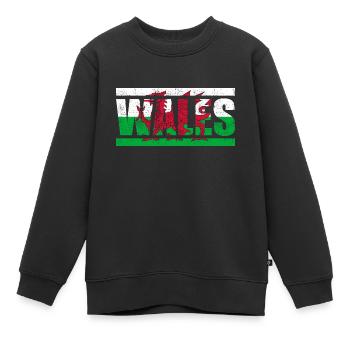 Pays de Galles - Sweat Premium enfant bio - noir - Devant - AI Model Kid Female (0cm)