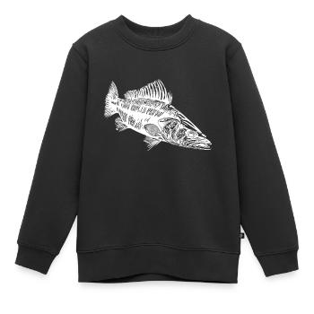 Predator Zander pour les pêcheurs amateurs de carnassiers - Sweat Premium enfant bio - noir - Devant - AI Model Kid Female (0cm)