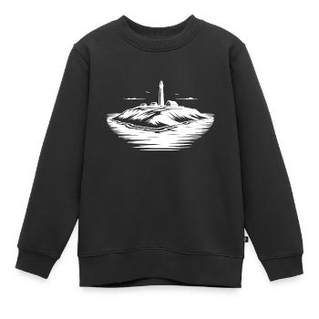 Île avec phare sur la côte - Sweat Premium enfant bio - noir - Devant - AI Model Kid Female (0cm)