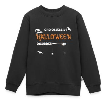 OHD Trouble obsessionnel d’Halloween - Sweat Premium enfant bio - noir - Devant - AI Model Kid Female (0cm)