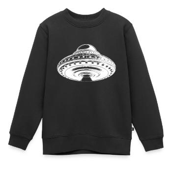 Soucoupe inhabituelle volante flottante - Sweat Premium enfant bio - noir - Devant - AI Model Kid Female (0cm)
