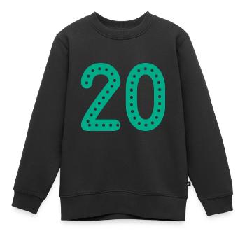 20 ANS. 20e ANNIVERSAIRE. ANNIVERSAIRE 20 ANS. 20 - Sweat Premium enfant bio - noir - Devant - AI Model Kid Female (0cm)