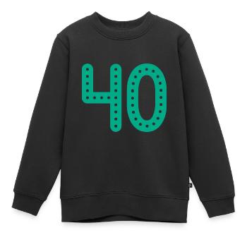 40 JAHRE. 40-jähriges JUBILÄUM. JUBILÄUM 40 JAHRE. 40 - Kinder Premium Organic Sweatshirt - Schwarz - Vorne - AI Model Kid Female (0cm)