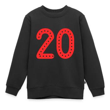 20 ANS. 20e ANNIVERSAIRE. ANNIVERSAIRE 20 ANS. 20 - Sweat Premium enfant bio - noir - Devant - AI Model Kid Female (0cm)
