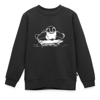 Brave cavalier squelette dans le canal de glace - Sweat Premium enfant bio - noir - Devant - AI Model Kid Female (0cm)