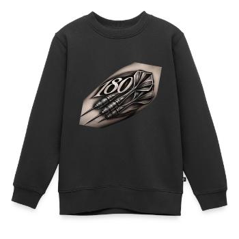 Dart 180 Tattoo - Sweat Premium enfant bio - noir - Devant - AI Model Kid Female (0cm)