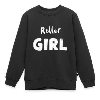Roller Girl - Skating - Kinder Premium Organic Sweatshirt - Schwarz - Vorne - AI Model Kid Female (0cm)