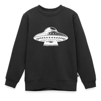 Soucoupe flottante volante exceptionnelle - Sweat Premium enfant bio - noir - Devant - AI Model Kid Female (0cm)