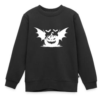 Chauves-souris lanterne citrouille volantes d’Halloween - Sweat Premium enfant bio - noir - Devant - AI Model Kid Female (0cm)