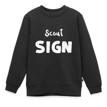 Scout Sign - Camping - Kinder Premium Organic Sweatshirt - Schwarz - Vorne - AI Model Kid Female (0cm)