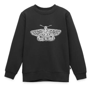 Eleganter Vintage Falter - Kinder Premium Organic Sweatshirt - Schwarz - Vorne - AI Model Kid Female (0cm)