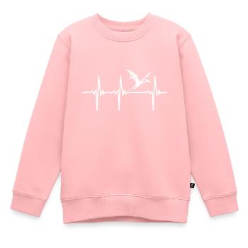 Battement de cœur Ptérosaure Dino Ptéranodon Dinosaure - Sweat Premium enfant bio - rose - Devant - AI Model Kid Female (0cm)
