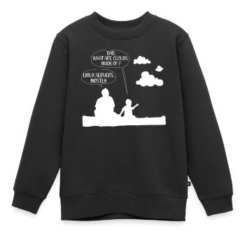 Les nuages sont principalement constitués de cadeaux de serveur Linux - Sweat Premium enfant bio - noir - Devant - AI Model Kid Female (0cm)